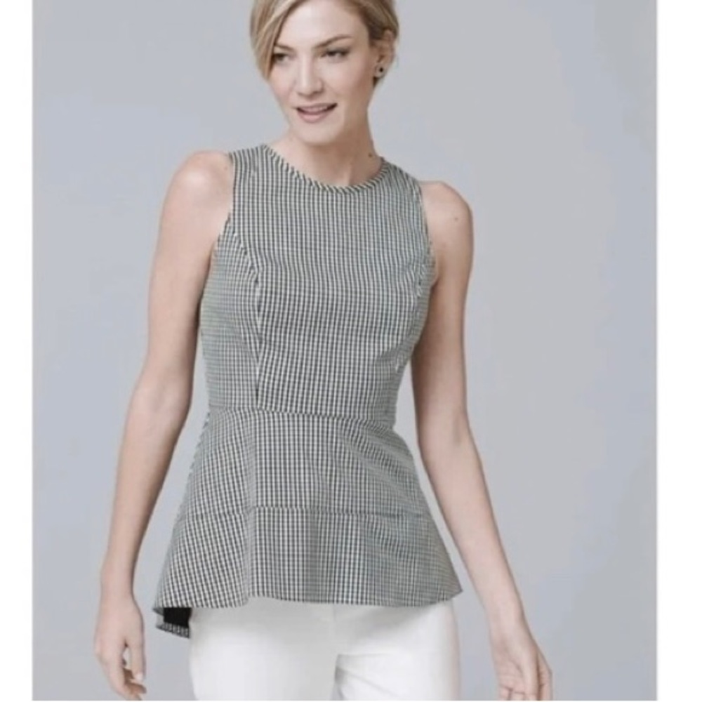 Black and White Checkered Sleeveless Top